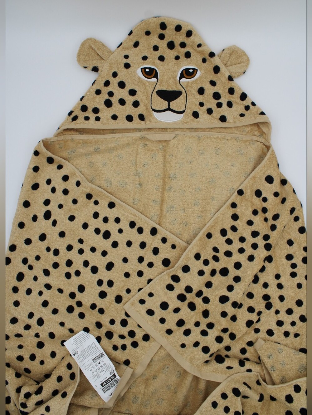 IKEA SANDLÖPARE Kids Hooded Towel Cheetah Print
